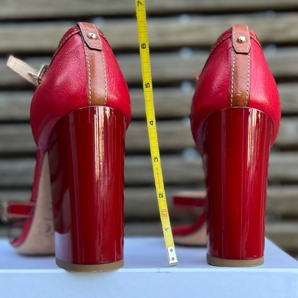 Dolce & Gabbana red leather sandals block heels - Picture 12 of 12